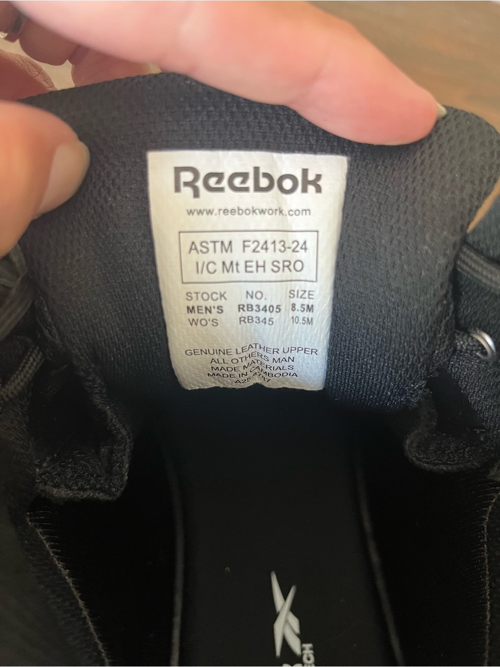 Reebok Black Men's closed toe work Boots/shoes - Picture 5 of 7
